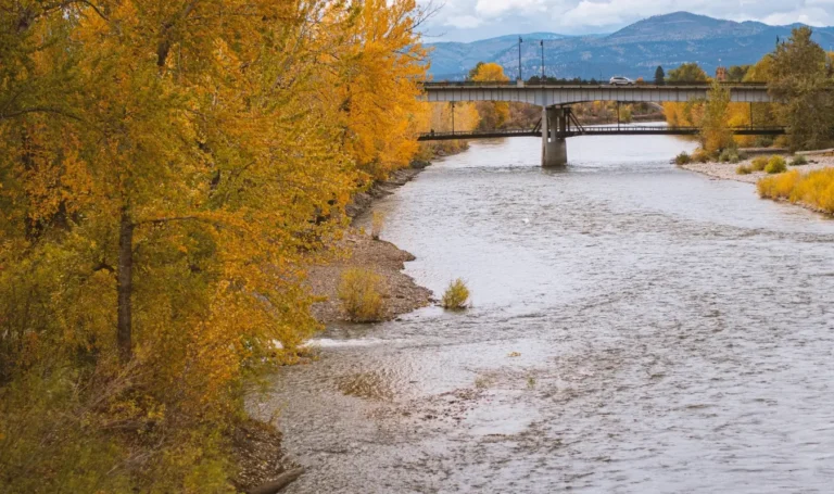 Downtown Missoula Montana with Clark Fork River near Bellamah Aesthetics med spa
